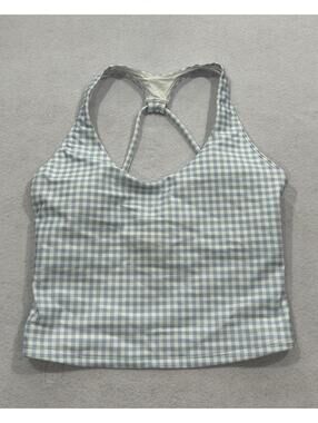 Gilly Hicks Gingham Blue/white L Sleeveless Racerback Tank